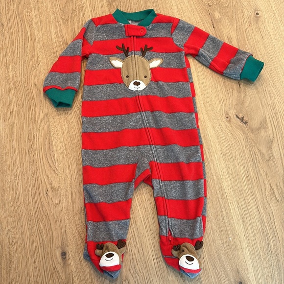 Carter’s Christmas Fleece Zip Footies - Picture 3 of 3